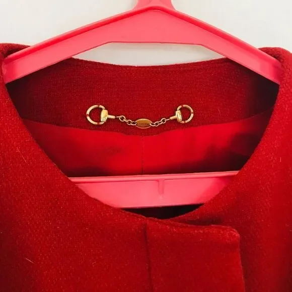 Gucci | red wool belted coat in red | Size XL - Picture 3 of 16